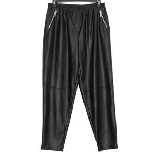 NWT ASOS Pants Faux Leather Pull On Elastic Waist Smart Casual Black Sz 10 Tall
